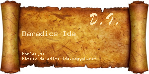 Daradics Ida névjegykártya