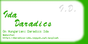 ida daradics business card